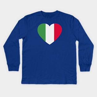 I Love Italy // Heart-Shaped Italian Flag Kids Long Sleeve T-Shirt